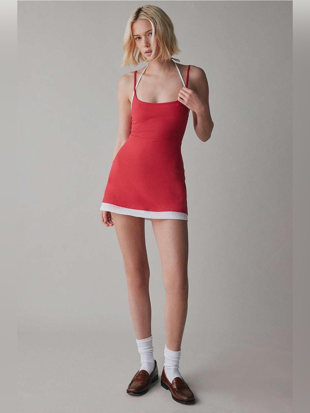 Bec Double Layer Mini Dress In Red, Women's At Urban Outfitters